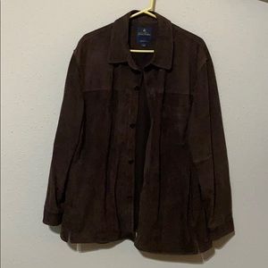 Suede leather coat